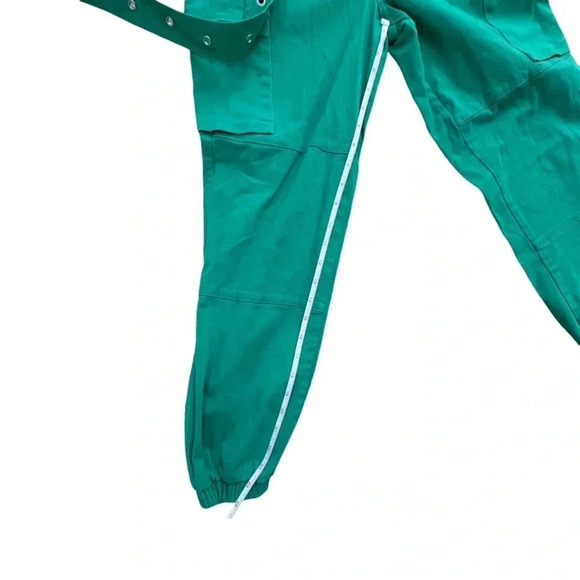 Cargo Green Pants with Belt, Pocket and Cropped/ Full Length High Waisted Jogger - Picture 11 of 15